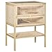 Pawhut Jaula de Madera para Hámster Ratones Casa de Juegos con 5 Plataformas Rampa Techo Abatible Ventana Cristal Plástico y Estante Inferior 60x40x80 cm Natural