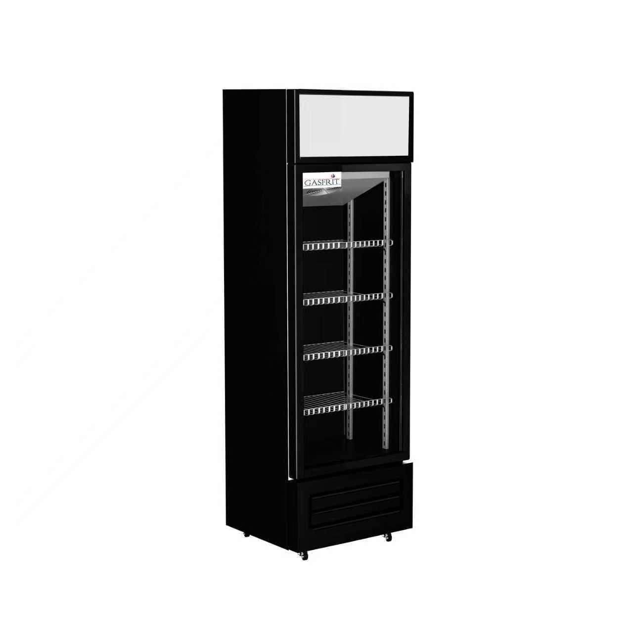 Armario Expositor Refrigerado 400 L Clase B | 1 Puerta | Ventilado | +0/+8 °C | LED | Acero Inoxidable | Hostelería Profesional (Negro)