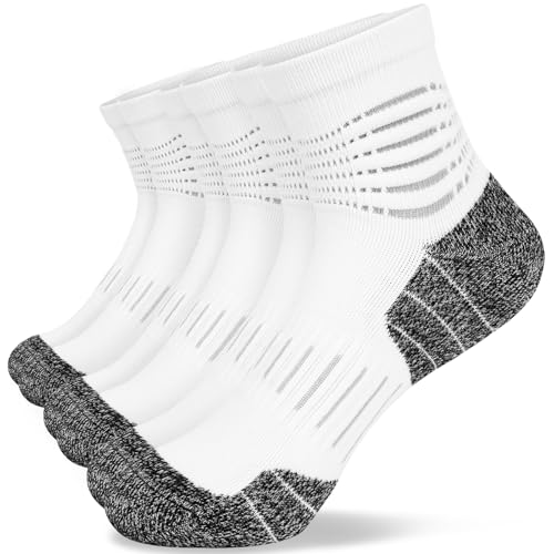 Image of IRAMY Ankle Compression Socks for Women Men Plantar Fasciitis Relief 3 /5 Pairs Cushioned Athletic Running Socks