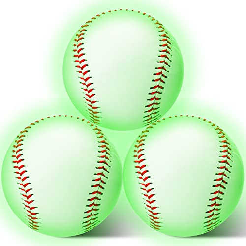 Farrdun 3 Pack Glow in The Dark Baseball Light up Baseball Official Size Ball Glow Balls for Games Gift for Boys Girls & Fans - Outdoor Activity Accessories