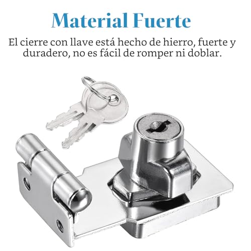 Miniatura 7 de Litensh Cerradura De Cerrojo De Ángulo Recto De 90 Grados Con Llave Igual, Cerrojo Pequeño Hebilla De Pestillo De Seguridad Para Puerta, Cerradura De Cobertizo De Candado Silver Right Angle 3 Inch