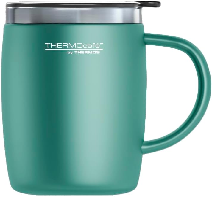 THERMOcafè by Thermos Desk Mug, Plastic, Duck Egg, 1 Count (Pack of 1)
