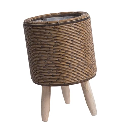 YIZITU Cesta de ratán para plantas de interior, tejida a mano, para macetas, flores, macetas, decoración, cesta de lavandería, maceta de ratán artificial para el hogar
