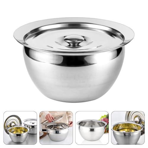 Tazón de cocina acero inoxidable 10 pulgadas con tapa miniatura 3