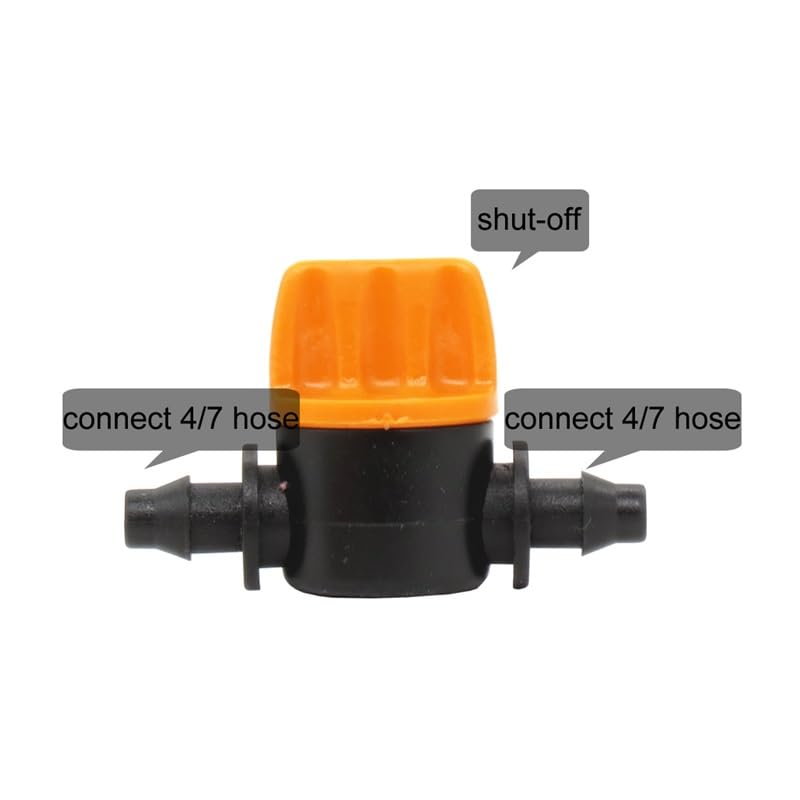 200 PZ Miniatura Interruttore Valvola Barb Con Arresto for 1/4 ''Tubo Da Giardino Micro Irrigazione a goccia Pari Connettore Regolabile
