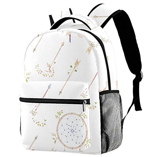 Sac à dos de voyage campus flèches et attrape-rêves avec porte-bouteille