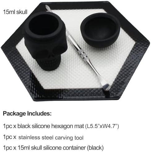 Silicone Wax Carving Kit with 15ml Skull Black Silicone Container image 4