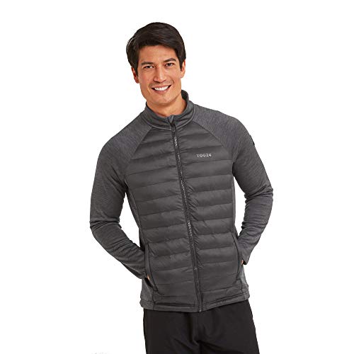 TOG24 Vasey Mens Warm Lightweight Padded Jacket with Eco-friendly Quilted Insulation at the Front, Stretchy Back and Sleeves & Zip Pockets Black XXL