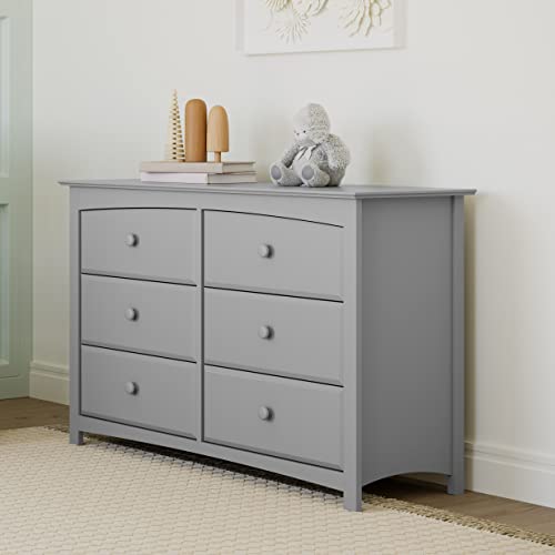 Storkcraft Kenton 6 Drawer Universal Dresser (Pebble Gray) – Dresser For Kids Bedroom, Nursery Dresser Organizer, Chest Of Drawers For Bedroom With 6 Drawers, Universal Design For Children’s Bedroom #TOP3