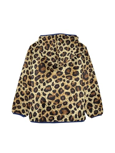 Leopard Animal Skin Texture Girls Fleece Jacket Girls Fall Jacket Boys Coats Zip Up Hoodie Children Outerwear 2-10T2