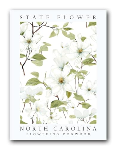 Flowering Dogwood, North Carolina State Flower, Poster Print, Wall Décor,