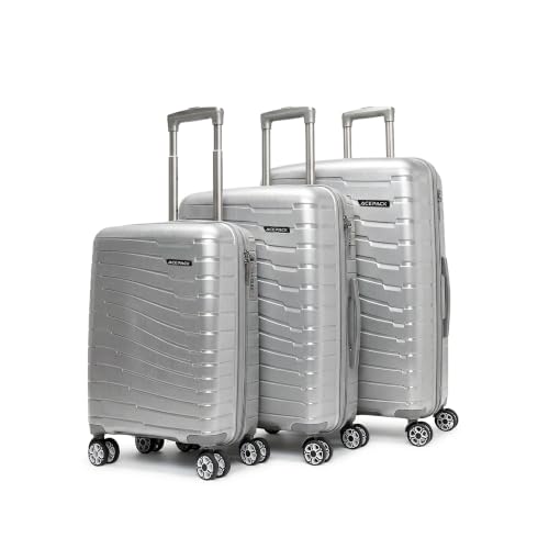 Image of ACEPACK - STARLINK Set Of 3 Pieces (Small + Medium + Large) Trolley Bag, Lightweight Luggage Suitcase With Spinner 8 Wheel, Unbreakable Polypropylene Hard Shell, In-Built Number Lock, 3 Years Warranty