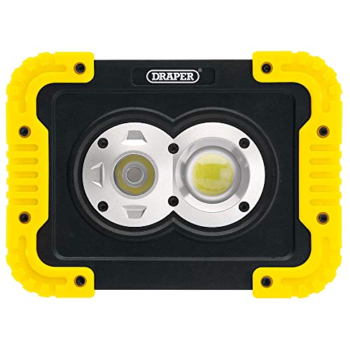 Lampe de travail LED COB Draper 87737 rechargeable jaune pour chantier