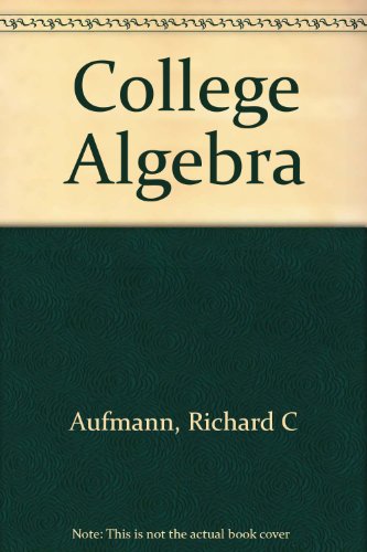 College Algebra 0395834775 Book Cover