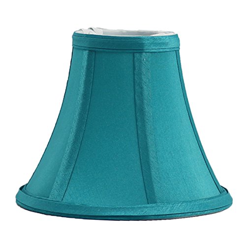 Urbanest Teal Silk Bell Chandelier Lamp Shade, 3-inch by 6-inch by 5-inch, Clip-on