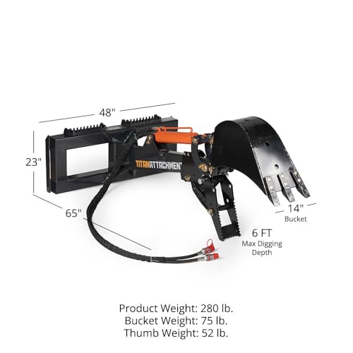 Titan Fronthoe 14" Bucket & Thumb Attachment