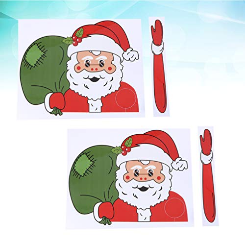 Toyvian 2Pcs Natal Santa Acenando Decalque Do Limpador de PÃ¡ra-Brisa 3D Cartoon Adesivo Limpador de