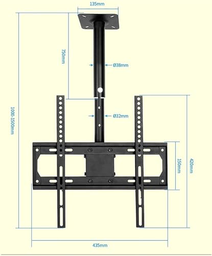 Support plafond TV extra long pour écran LCD de 26 à 65 pouces