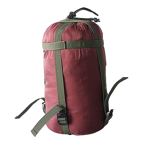 BIUDECO Compression Sack for Sleeping Bag Fleece Adult Sleeping Bag for Camping Nylon Quilt Storage Bag Reinforced Straps