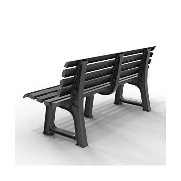 Garden Bench Outdoor 3 Seater Patio Terrace Furniture Weatherproof Durable Plastic Seat - Image 5