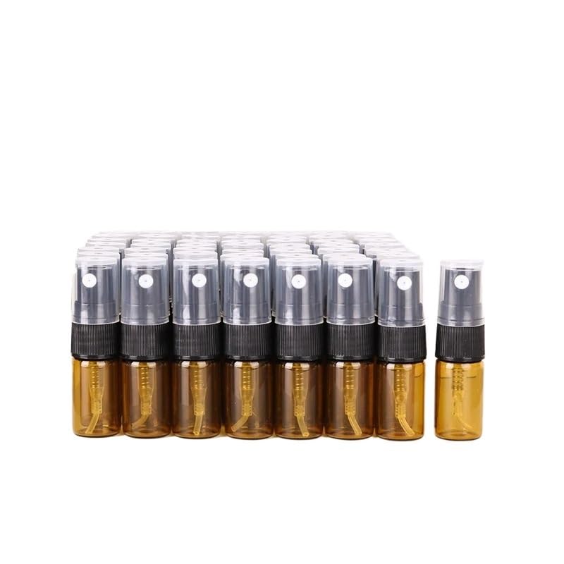 Vaporisateur Lot de 50 flacons parfum en verre brun, vaporisateurs transparents, portables, rechargeables(50pcs clear)