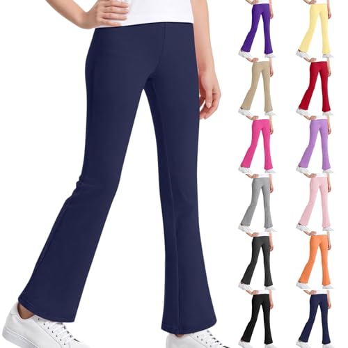 Girls Flare Legging Pants Bootcut Yoga Dance Pants Kids High Waist Casual Leggings Bell Bottoms Cotton Clothes