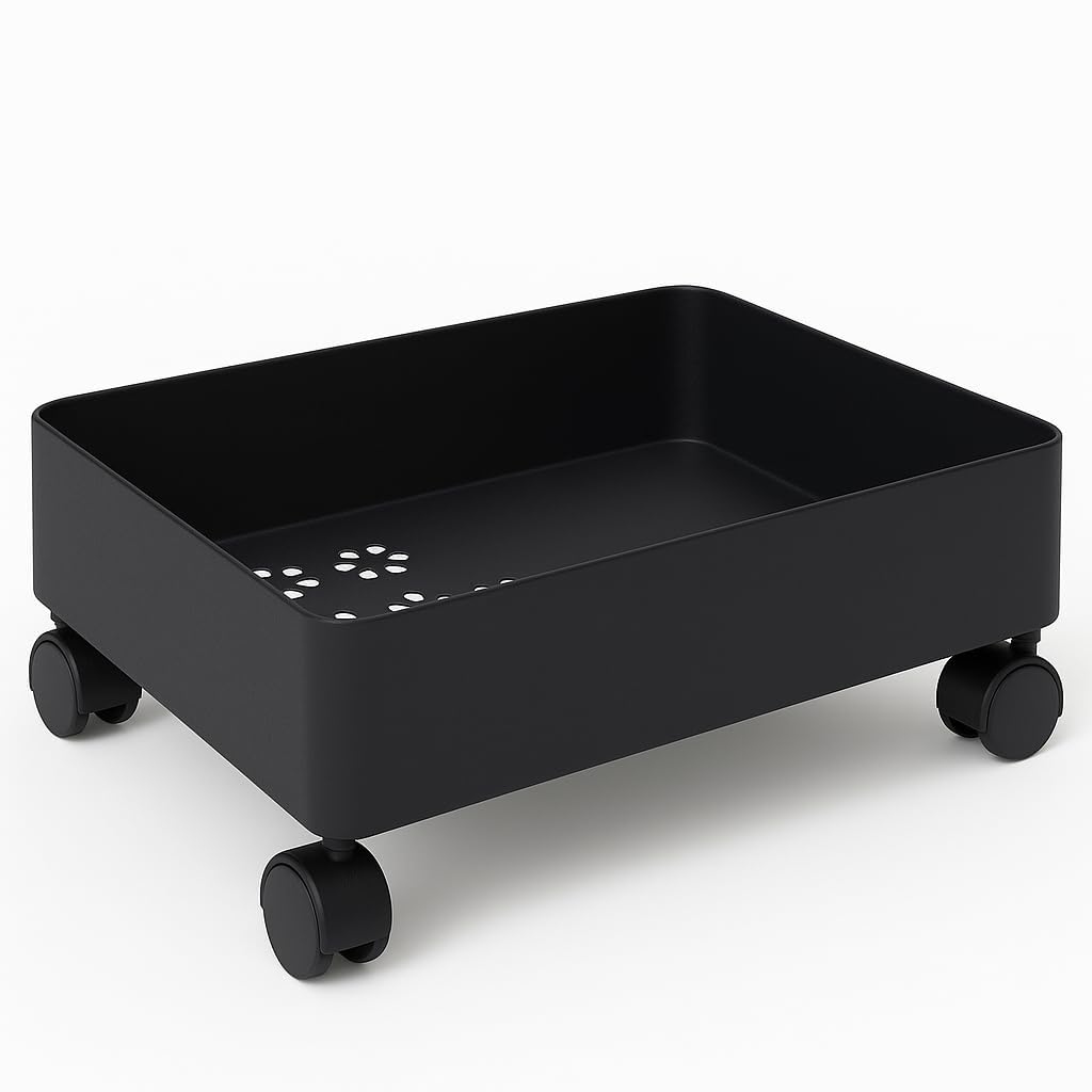 Multi Trolly Multipurpose Portable Storage Floor Standing Or Tabletop Rack|Trolley with Wheels for Kitchen Storage, Tiered Shelf (Plastic, 1 Shelf)-image-22