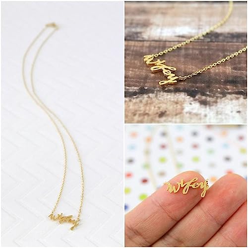 Stylish simple wifey necklace wifey wife English letter pendant clavicle chain4
