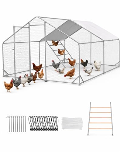 Image of Heavy Duty Metal Chicken Coop with Hardware Cloth (NEW-118.01L x 157.99. inchW x 80 inch H)