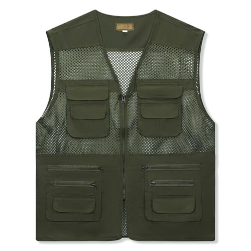 Image of AOTORR Men's Utility Fishing Vest Lightweight Outdoor Work Safari Travel Multi Pockets Waistcoat Jacket