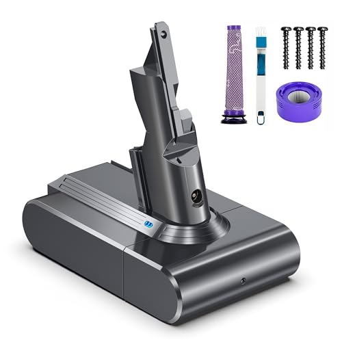 ButurePre Batteria Dyson V7, Batteria per Dyson V7 SV11 Absolute/Fluffy/Animal Aspirapolvere, 21.6V Batteria Dyson V7 avec con 1 Pre-filtro e 1 Post-filtro