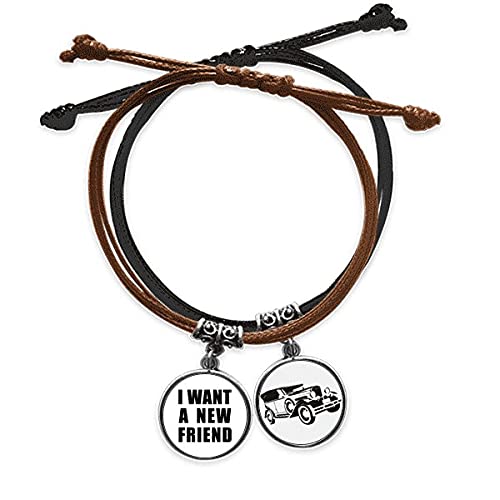 Bracelet corde avec chaîne de main Minibus idéal pour un look urbain et moderne