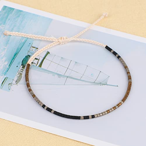 Image of KELITCH Miyuki Friendship Bracelet Boho Seed Beads Women Thin Strand Bracelets Adjustable