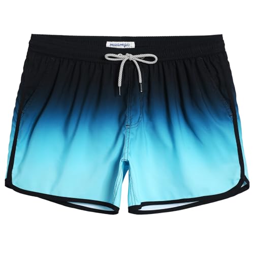 maamgic Mens Boys Short 80s 90s Vintage Swim Trunks with Mesh Lining Quick Dry Swim Suits Board Shorts