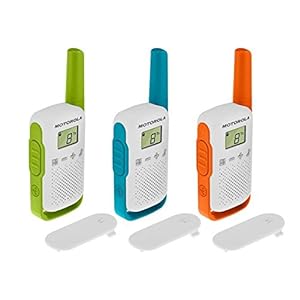 “Motorola T42 Talkabout PMR446 2-Way Walkie Talkie Portable Radio’s (One Pack of 3), Green, Blue and Orange