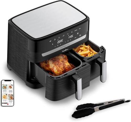 Moulinex Easy fry Essential inox, 8,3L, hasta 8 personas, 7 programas intuitivos, aire freider, comida completa, sincronización, ahorro de energía, aplicación dedicada, EZ9018F1
