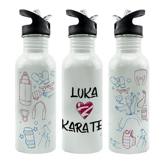 Cantimplora infantil. Botella personalizada. Botella agua. Cantimplora metálica. Water bottle. Regalos originales para hombre. Taza karate. Regalo karateka. Artes marciales. Straw Stop 600ml. Karate