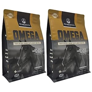 Majesty’s Omega Wafers – Superior Horse/Equine Skin, Coat, and Immune Support Supplement – Omega 3, 6, 9, and Biotin (Regular, 2 Pack(120 Count Total))