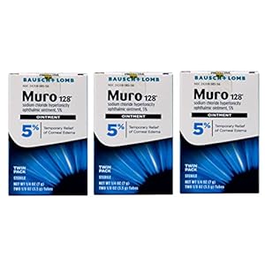 Muro 128 5% Sodium Chloride Hypertonicity Ophthalmic Ointment, from Bausch + Lomb, 0.125 Oz Twin Pack (Pack of 3)