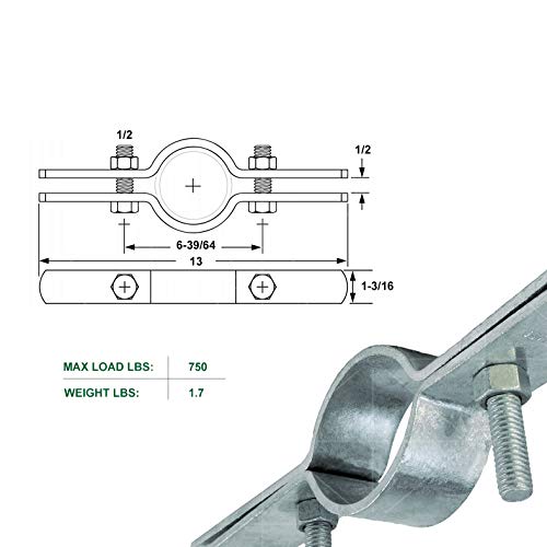 Highcraft Dmst-H04 Riser Clamp Vertical Pipe Hanger For Copper, Iron, Cpvc, Pex 4 In. Galvanized Steel, 4, 4 #TOP7