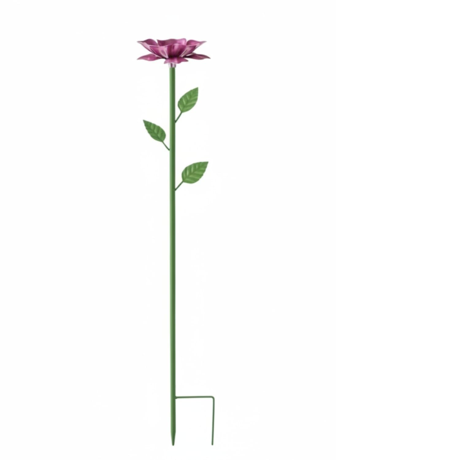Metal Flower Stake with Leaf Accents Painted Flower Stake Layered Yard Art Decorative for Planter, Purple-image-31
