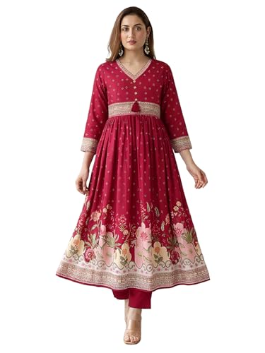 Anarkali Ensemble court fluide en coton pour vos sorties d'été ensoleillées