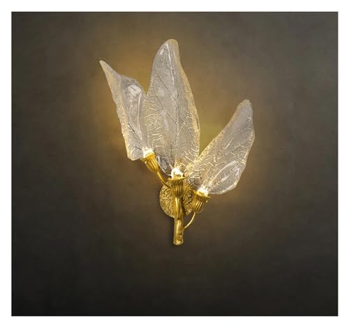 Luz de Pared LED Interior Forma de Hoja de Cristal Dormitorio Lámpara de Pared de cabecera Decoración Interior Escaleras Pasillo Accesorios de iluminación, Luces Colgantes