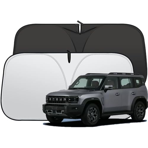 Car Windshield Sunshade for Jetour T2 2024 2025 2026 | Foldable Reflective Sun Visor with Zipper Storage Bag | Blocks UV Rays & Heat