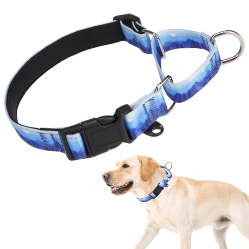 Image of Martingale Collar for Dogs for Small Medium Large Dogs, Soft Padded Nylon No Pull Dog Collar with Buckle, Adjustable No Slip Heavy Duty Durable Puppy Training Collar for Boys Girls, Blue S