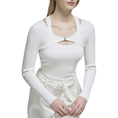 Calvin Klein womens Sweater Rib Wrap Longsleeve4