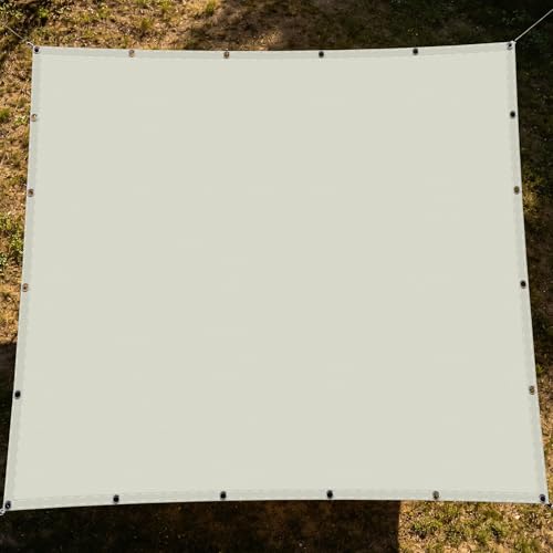 Voile d'ombrage auvent extérieur blanc cassé pour terrasse