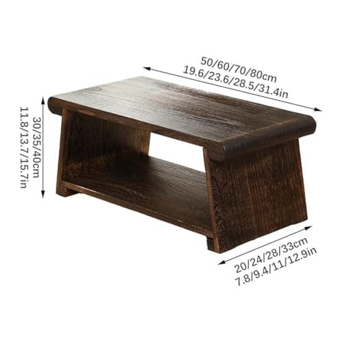 Image of Japanese Tatami Tea Table, Foldable Low Sitting Altar, Lightweight Durable Design, Sheesham Wood Walnut Finish, Brown, Model D (Folding with Storage Space)