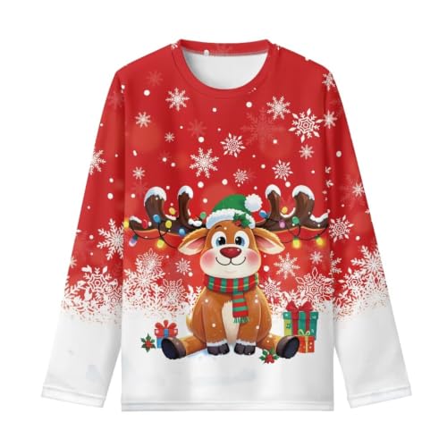 Image of Girls Long Sleeve Shirts Casual Crewneck Soft T-shirts for Girls 3-16 Years Old