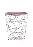 Höhe 42cm Stylefurniture Beistelltisch, Aluminium, Rosa, 36 x 36 x 42 cm